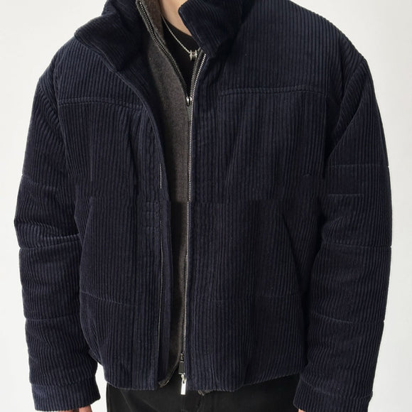 Chaqueta Acolchada de Cuello Alto en Pana Térmica para Invierno