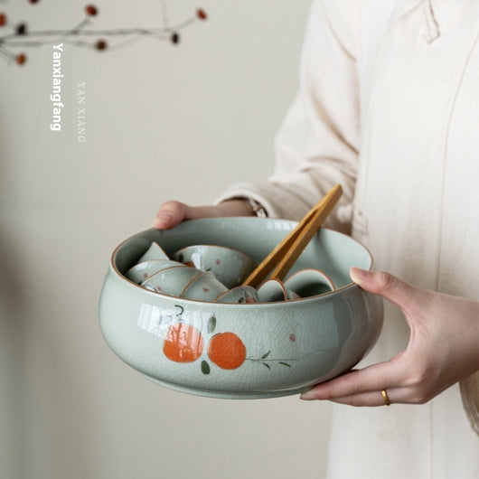 Recipiente de Té Loto Agrietado Pintado a Mano - Cerámica Esmaltada para Ceremonia del Té - Image 17