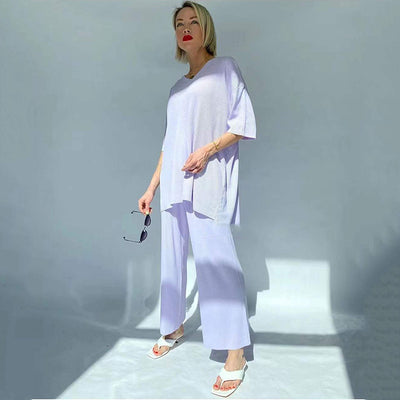 Conjunto Tejido Holgado de Dos Piezas - Estilo Casual Moderno - Image 2