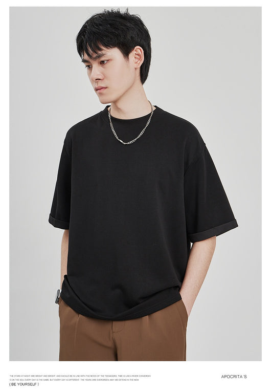 Camiseta Drape Suelta para Hombre - Estilo Casual Relajado - Image 24