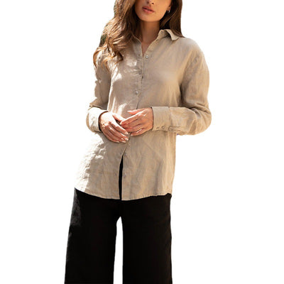 Cardigan Slim Fit de Lino y Algodón - Blusa Casual Elegante para Mujer - Image 5