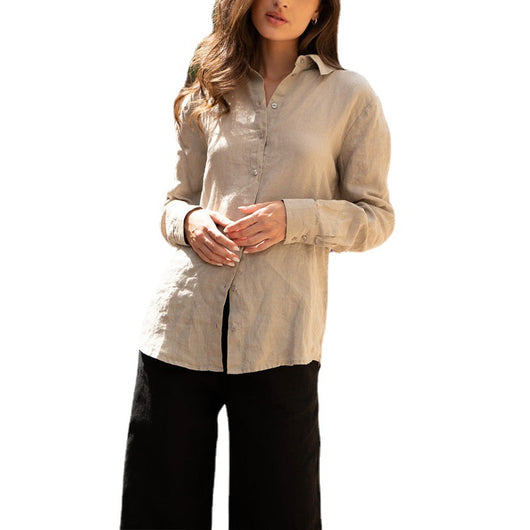 Cardigan Slim Fit de Lino y Algodón - Blusa Casual Elegante para Mujer - Image 5