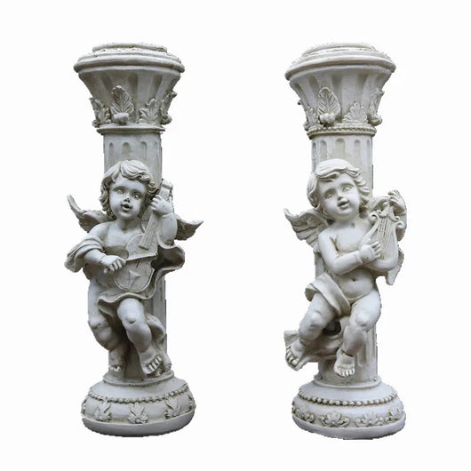 Set de 2 Candelabros Retro Ángel Cupido en Mármol - Image 6