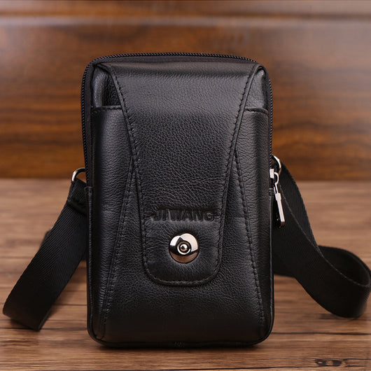 Bolsa Cintura de Cuero Genuino con Mochila Pequeña Multifuncional - Image 9