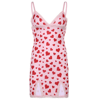 Vestido Suspenso con Estampado de Corazón Durazno Rejuvenecedor - Image 22
