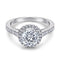 Anillo de Plata S925 Baño de Oro Blanco 18K Propuesta Matrimonial Elegante