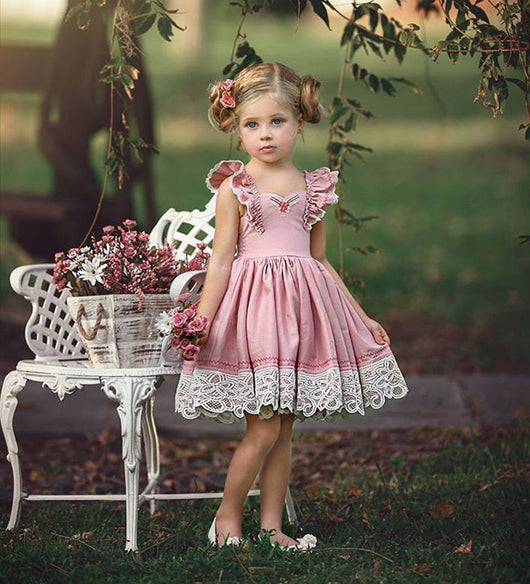 Vestido Infantil Corto de Encaje Ajustado y Elegante - Image 17