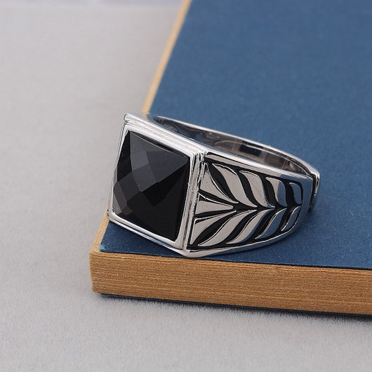 Anillo de Plata Esterlina con Ágata Negra - Diseño Artesanal Unisex - Image 5