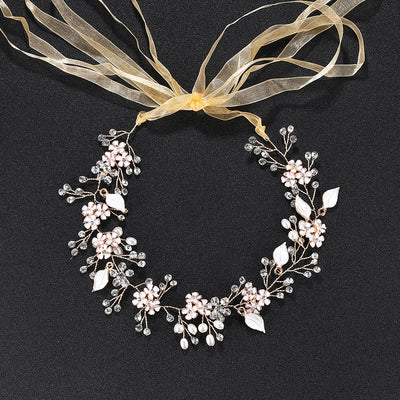 Diadema Perla Artesanal con Flor de Aleación - Image 5