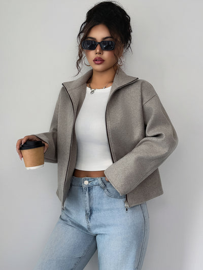 Chaqueta Larga de Color Sólido para Mujer - Abrigo Elegante de Manga Larga - Image 9