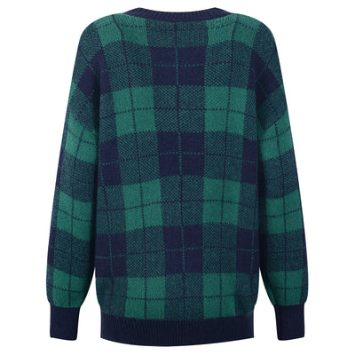 Cardigan de Mohair a Cuadros Verdes - Tejido Trendy para Mujer - Image 13