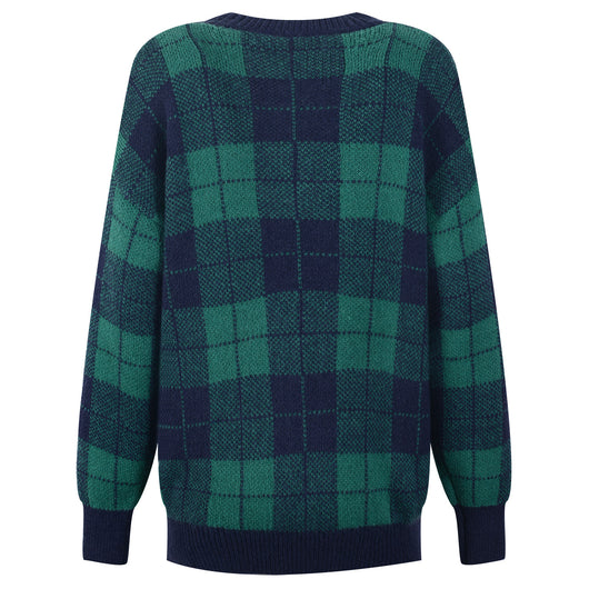 Cardigan de Mohair a Cuadros Verdes - Tejido Trendy para Mujer - Image 13