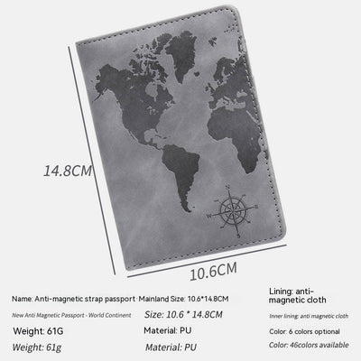 Cartera de Pasaporte con Mapa Mundial, Protección Antimagnética y Múltiples Compartimentos - Image 3