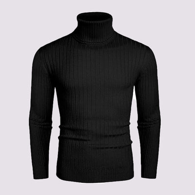 Suéter de Cuello Alto con Rayas para Hombre - Otoño e Invierno - Image 14