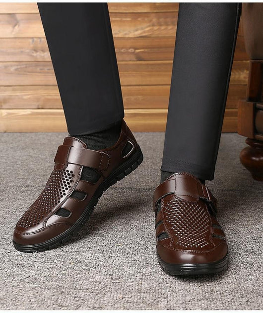 Sandalias de Cuero Perforadas para Hombre - Estilo Ejecutivo Casual - Image 13