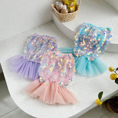 Falda Sirena con Lentejuelas y Malla Elegante