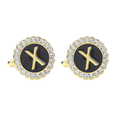 Gemelos Franceses de Diamante Redondo con 26 Letras para Hombre - Image 29