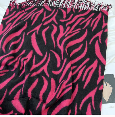 Pashmina Estampada con Rayas y Borlas - Lujo y Calidez - Image 15