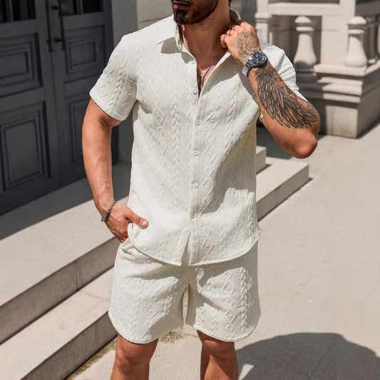 Camisa Casual Suelta de Manga Corta para Hombre