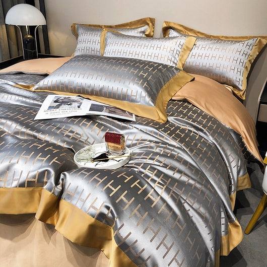 Conjunto de 4 Piezas Elegante en Seda y Algodón Europeo Premium - Image 2