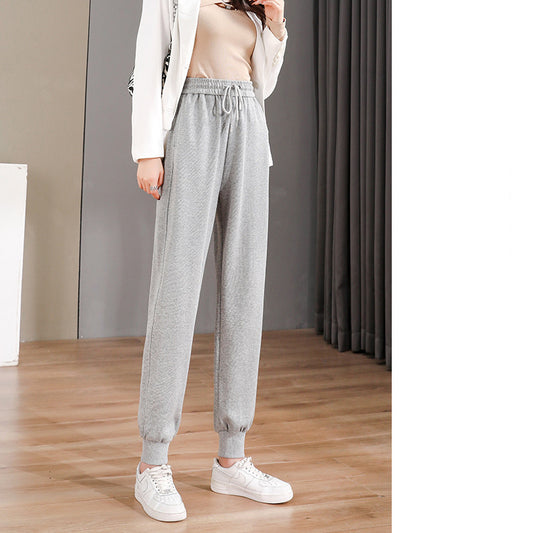 Pantalones Deportivos Sueltos Negros para Primavera y Otoño