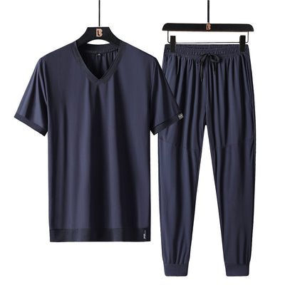 Camiseta Deportiva Hombre Talla Grande Cuello V Seda de Hielo Manga Corta - Image 7