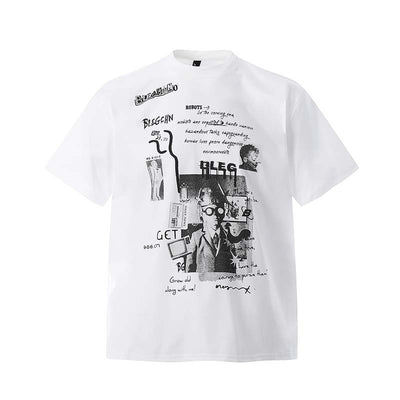 Playera Oversize de Manga Corta con Estampado de Letras - Estilo Urbano Versátil - Image 25