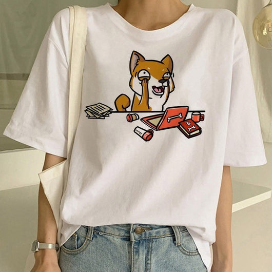Playera Cuello Redondo para Mujer con Diseño Shiba Inu - Image 9