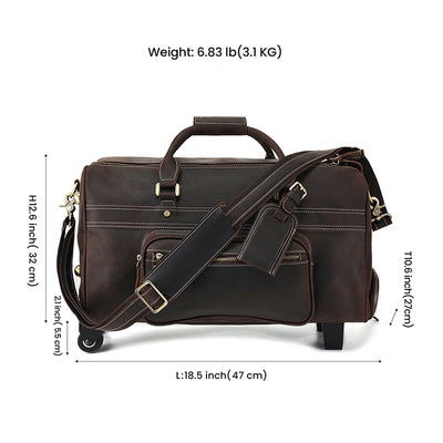 Bolsa de Viaje Retro en Cuero para Hombre - Image 3