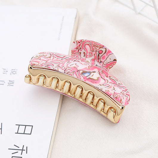 Pinza Acrílica para Cabello con Diseño a Rayas para Mujer - Image 8