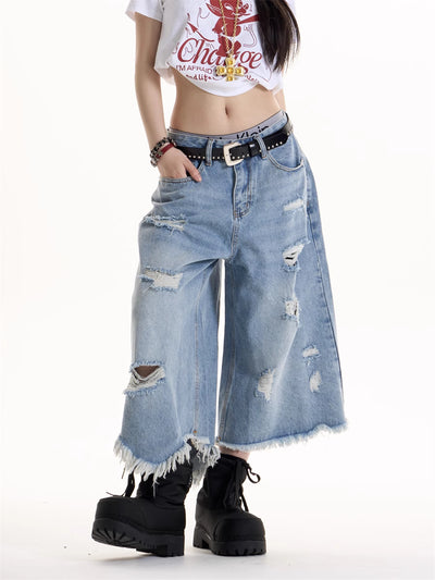 Jeans Rotos Estilo Retro Americano para Chicas - Image 3