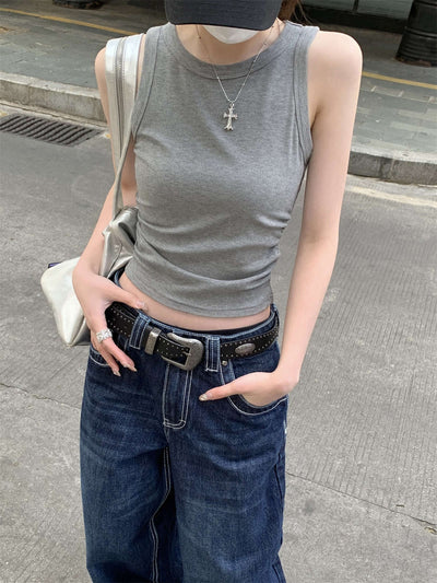 Chaleco Plisado Ajustado sin Mangas Estilo Hot Girl - Image 30