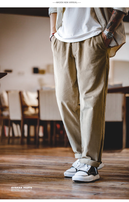 Pantalones Casual de Pana Estilo Americano para Hombre - Image 17