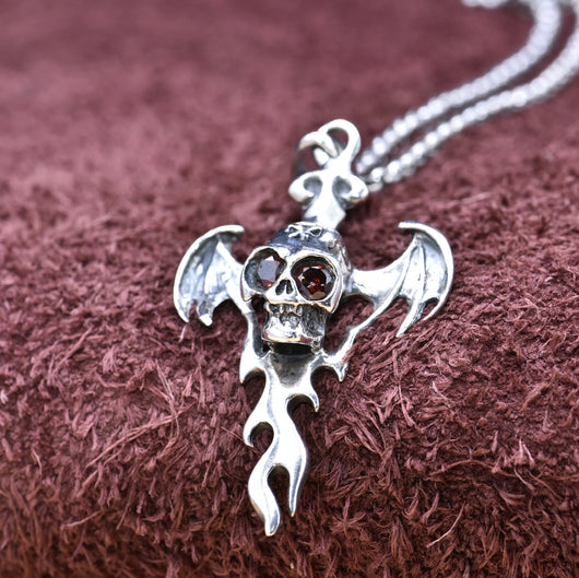 Dije Calavera con Alas de Demonio en Plata Esterlina 925 Personalizado - Image 4