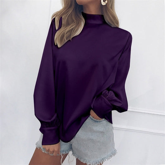 Blusa de Cuello Alto con Mangas Farol - Image 4