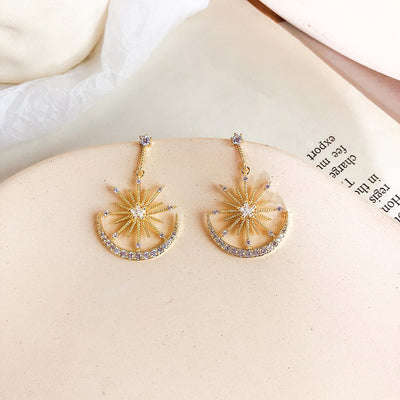 Aretes Sol y Luna con Diamantes - Image 13