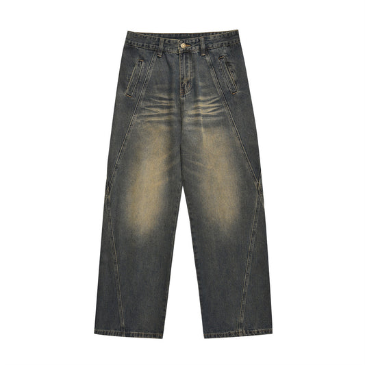 Pantalón Denim Recto Holgado con Bolsillos Fashion National