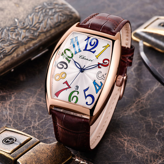 Reloj Digital con Calendario y Correa de Cuero para Hombre