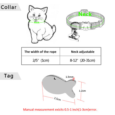 Collar de Seguridad Ajustable para Gatos con Cierre de Liberación Rápida y Placa de Identificación Personalizada - Image 11