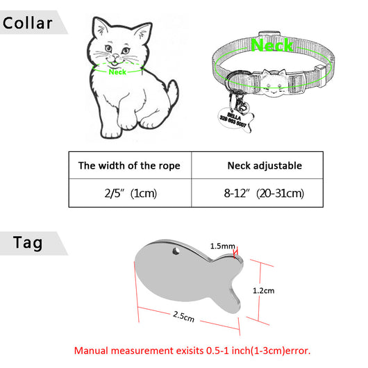 Collar de Seguridad Ajustable para Gatos con Cierre de Liberación Rápida y Placa de Identificación Personalizada - Image 11