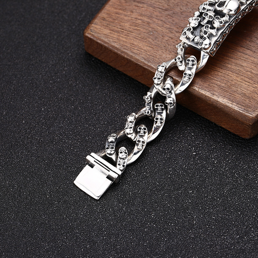 Pulsera de Plata S925 Estilo Hip Hop con Diseño de Vid Eterna y Nariz de Cerdo Personalizable para Hombre - Image 19
