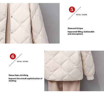Chaqueta Corta Acolchada con Diseño Rombo para Mujer - Image 15