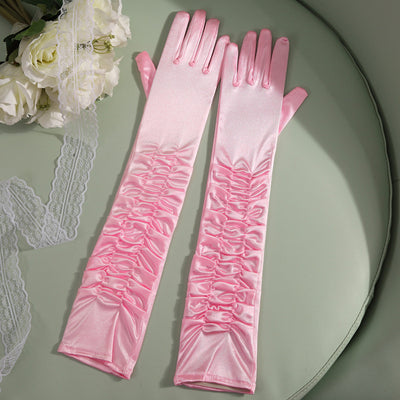 Guantes Largos de Satén para Novia - 50cm Elegancia Extendida - Image 5