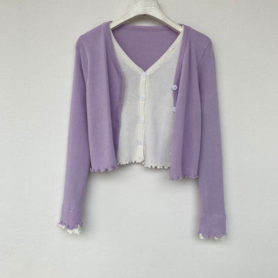 Cardigan Holgado Estilo Universitario para Mujer - Image 45
