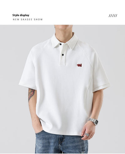 Camiseta Holgada Retro Americana Bordada para Hombre - Image 25