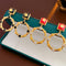 Aretes de Círculo Plateado con Cristales Brillantes - Diseño Vintage Elegante