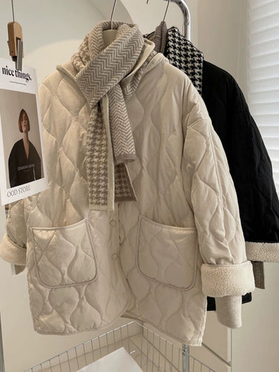 Abrigo Acolchado Mujer Estilo Holgado con Diseño Diamante Cosido - Image 7