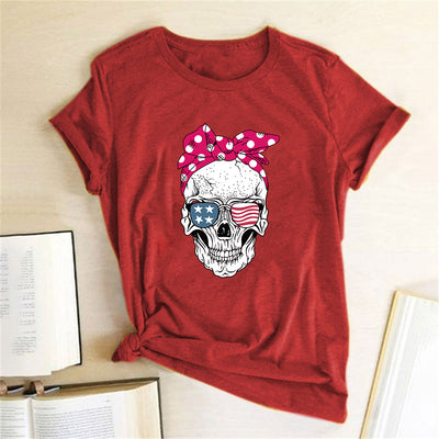 Playera Estampado Calavera y Girasol con Lentes de Sol - Image 5