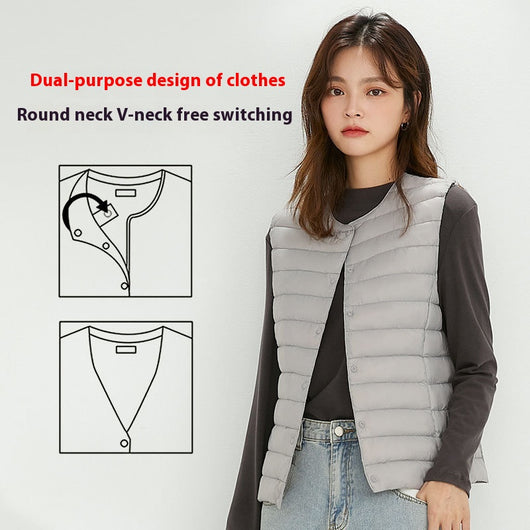 Chaleco Acolchado Ligero para Mujer - Cuello Redondo Cálido y Versátil - Image 6