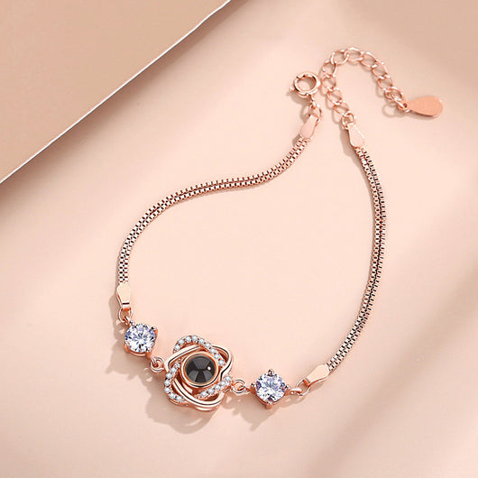 Pulsera de Plata con Doble Corazón y Proyección para Mujer - Image 12